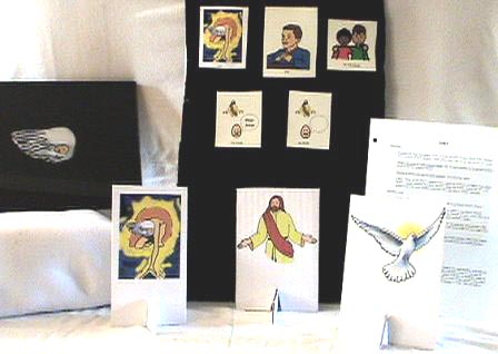 curriculum items, including felt pictures, scripts,  
             stand-up pictures of Father, Son and Holy Spirit